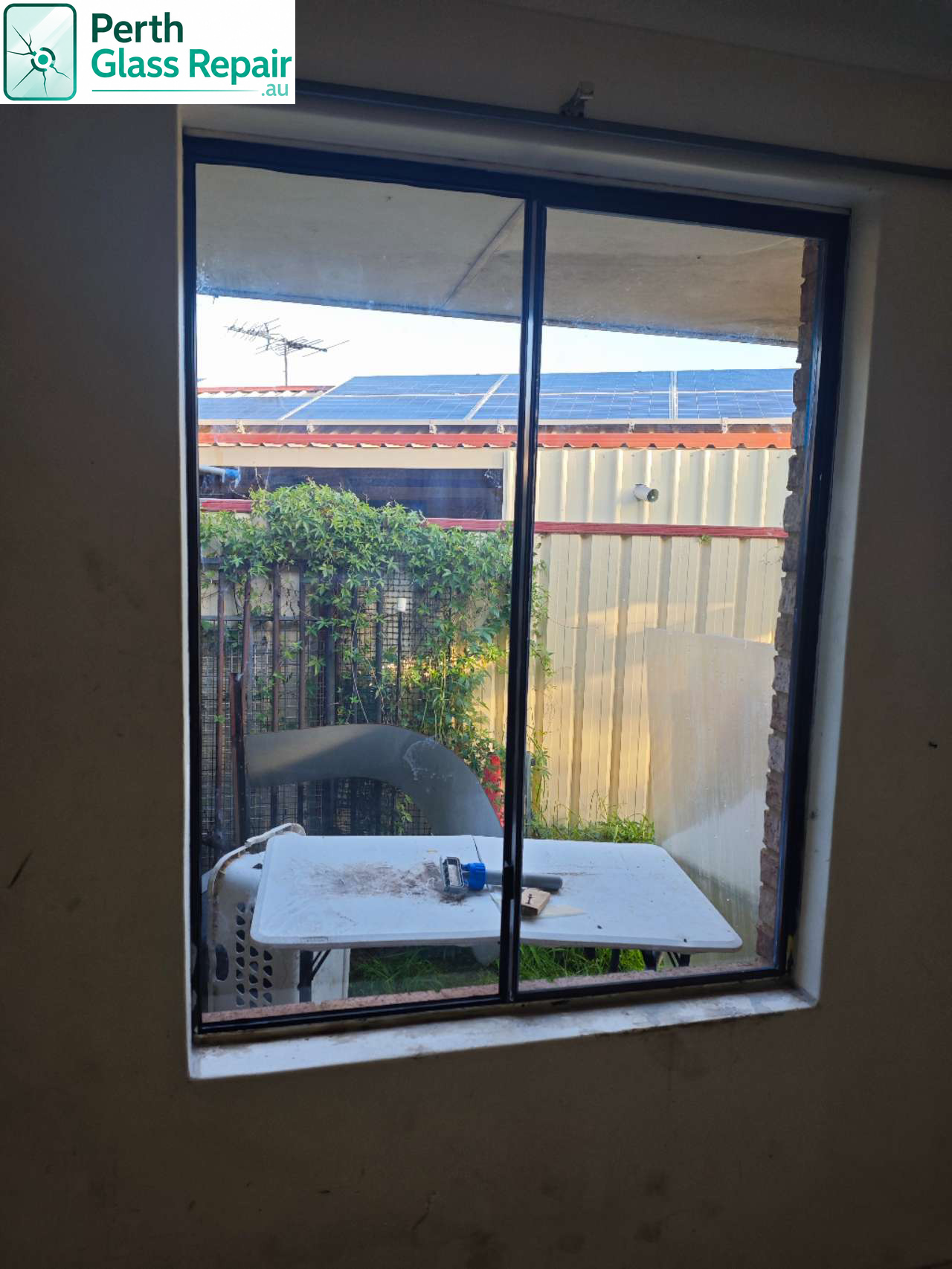 New sliding window glass installed by Perth Glass Repair